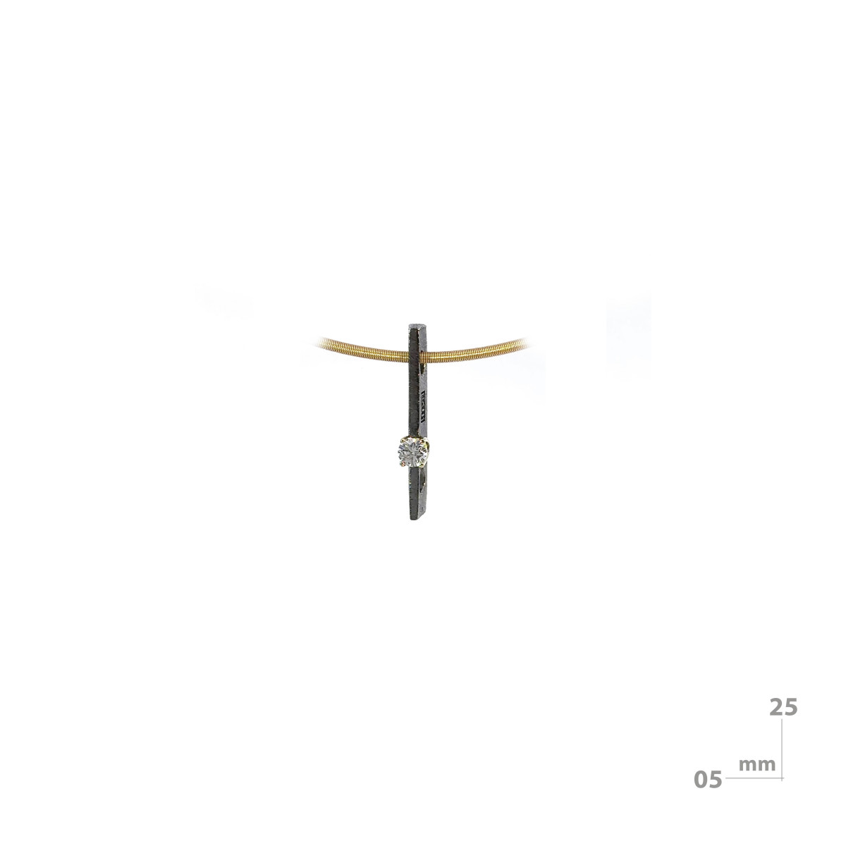 Silver, gold and brilliant pendant
