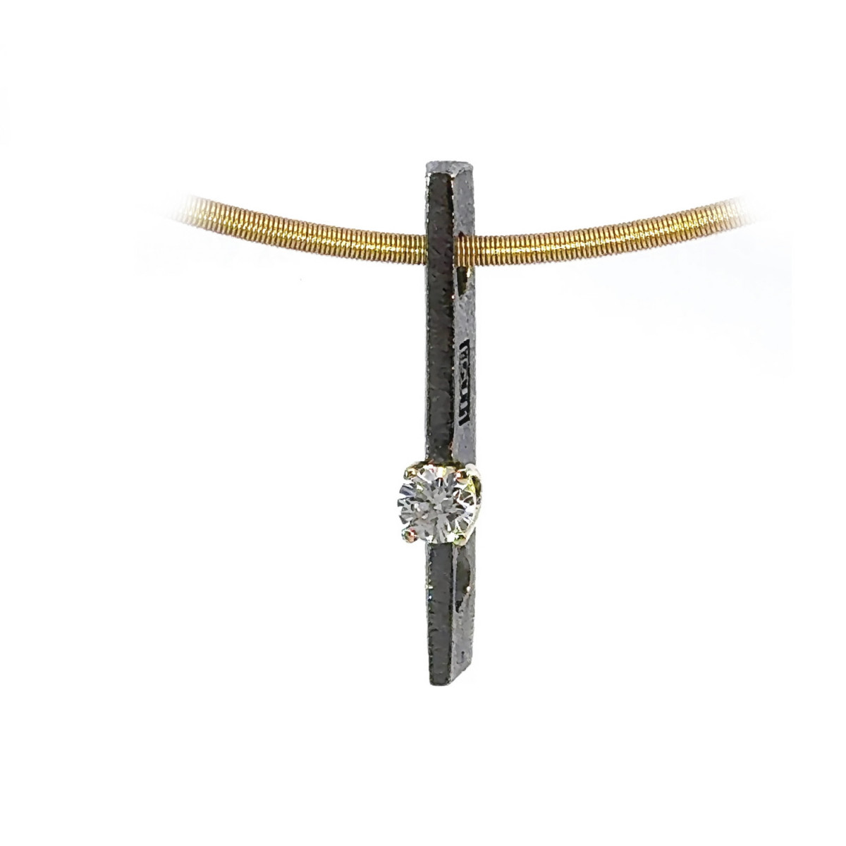 Silver, gold and brilliant pendant