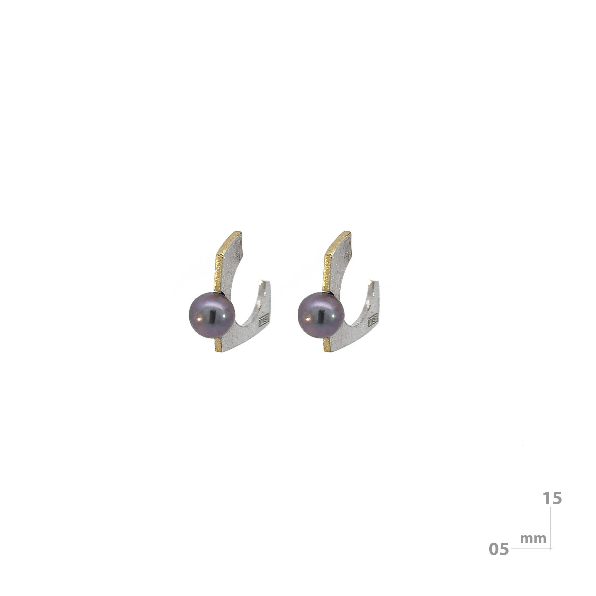 Silver, gold and pearl ring
