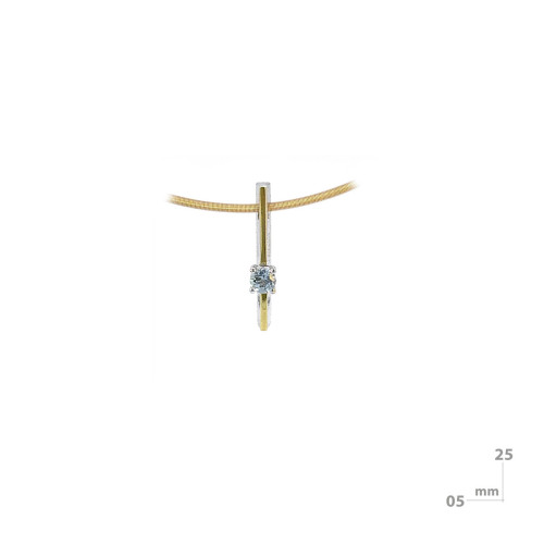 Silver, gold and aquamarine pendant