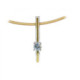 Silver, gold and aquamarine pendant