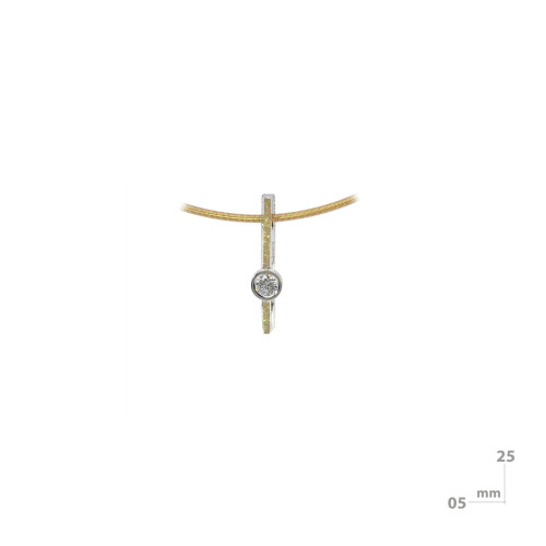 Silver, gold and brilliant pendant