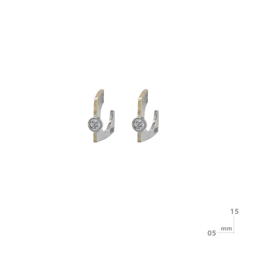 Silver, gold and brilliant earrings