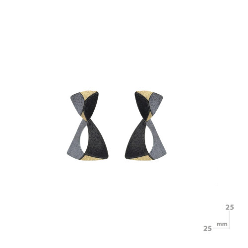 Silver and gold earrings