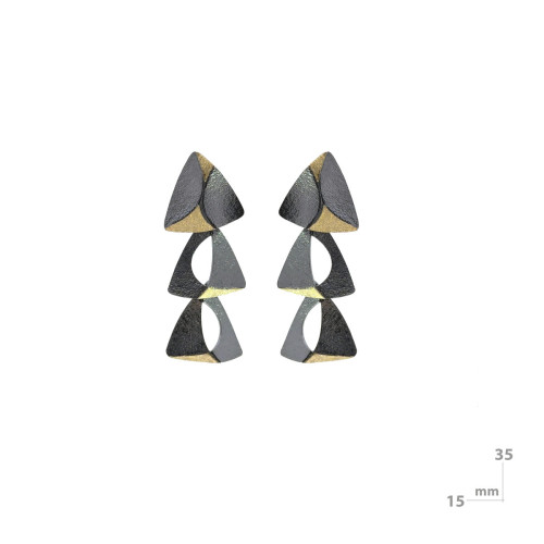 Silver and gold earrings