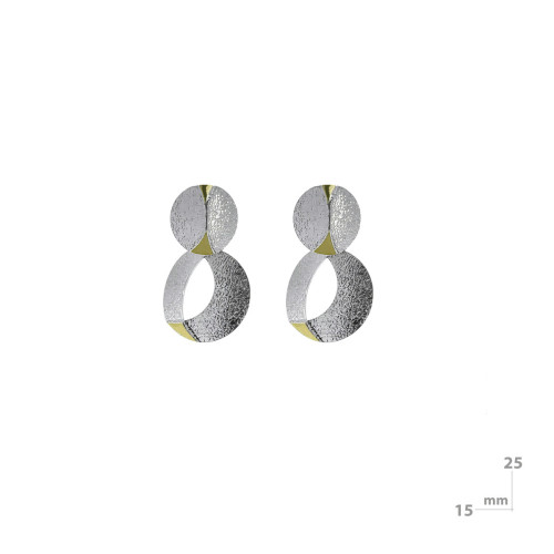 Silver and gold earrings