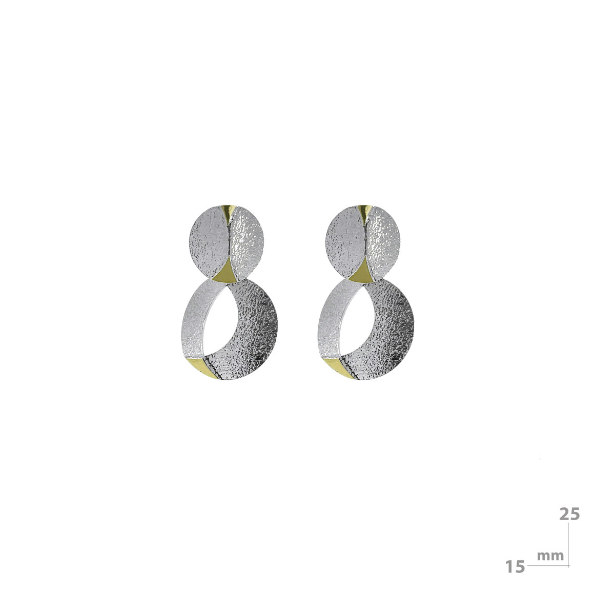 Silver and gold earrings