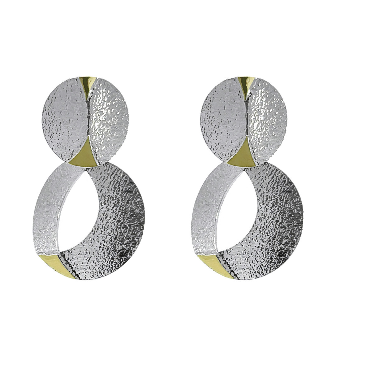 Silver and gold earrings