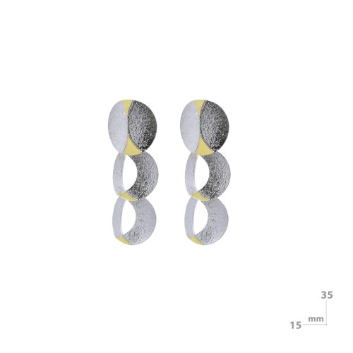 Silver and gold earrings