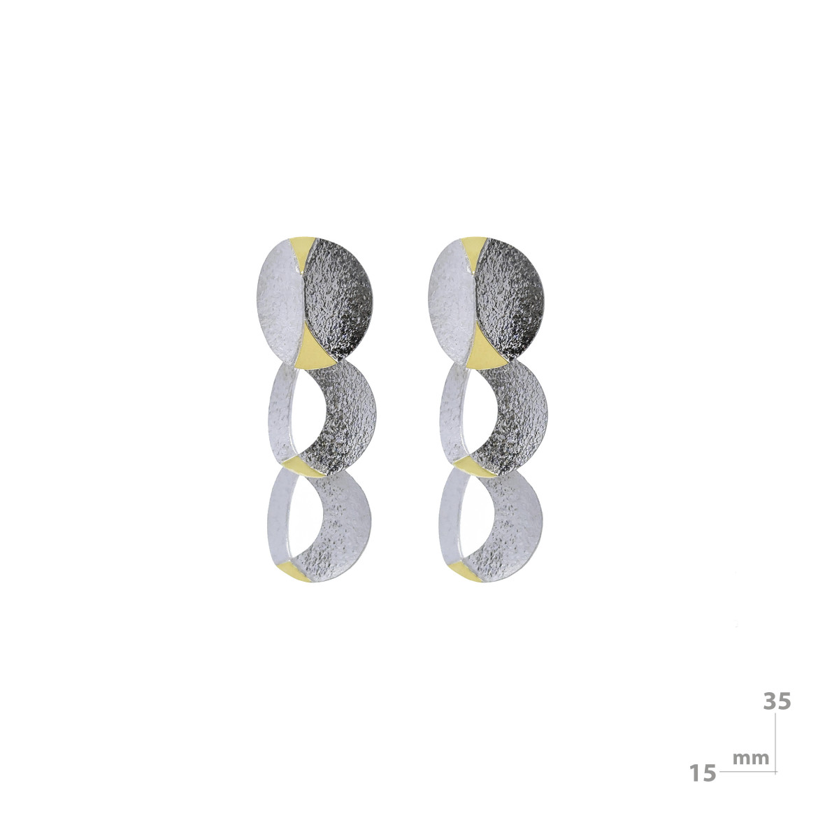 Silver and gold earrings