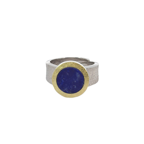 Anillo de plata, or i lapislàzuli