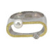 Anillo de plata, oro, brillante y perla