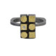 Anillo de plata, oro y brillante