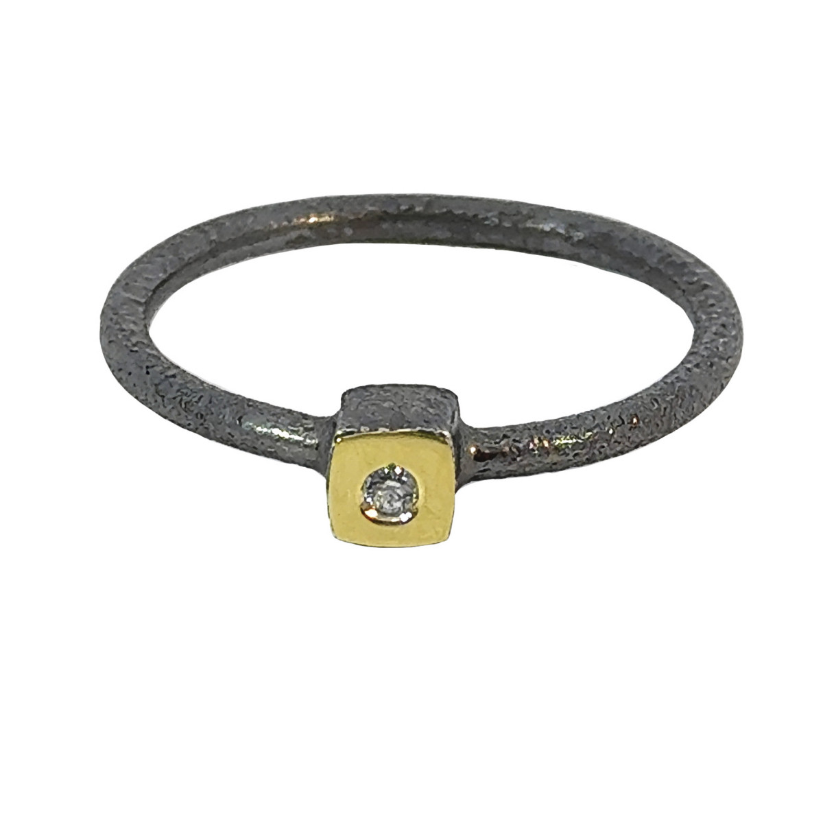 Silver, gold and brilliant ring