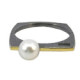 Silver and pearl ring