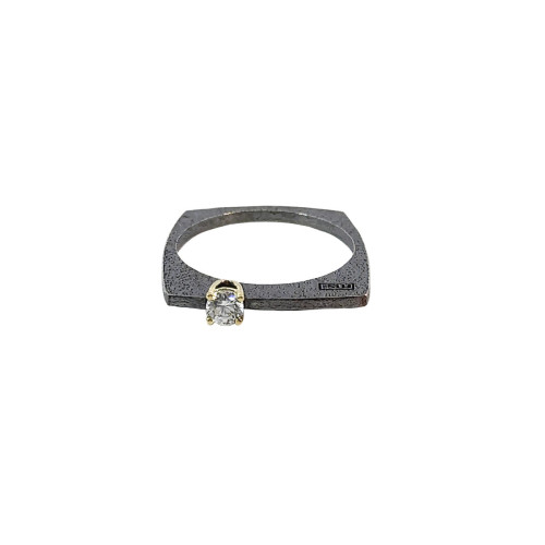 Silver, gold and brilliant ring