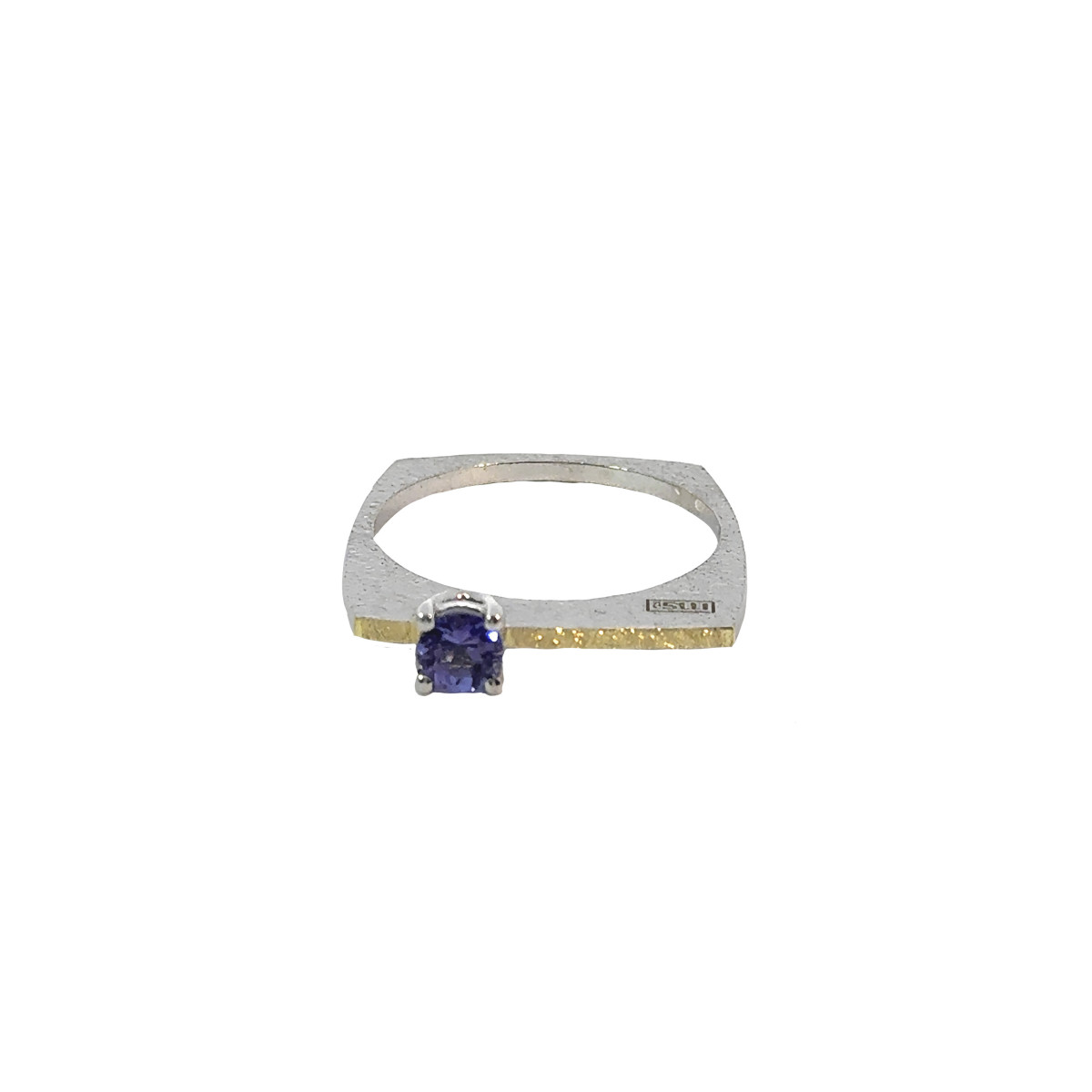 Anillo de plata, oro y tanzanita