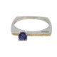 Silver, gold and tanzanite ring
