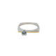 Silver, gold and aquamarine ring