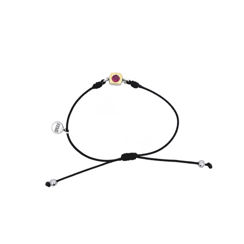 Pulsera de plata, oro y turmalina