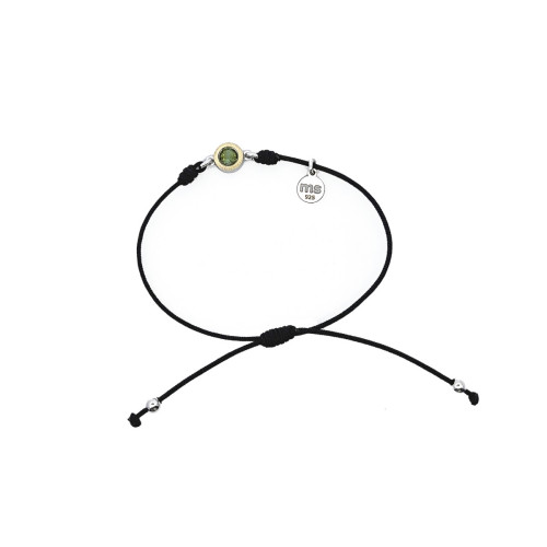 Pulsera de plata, oro y turmalina
