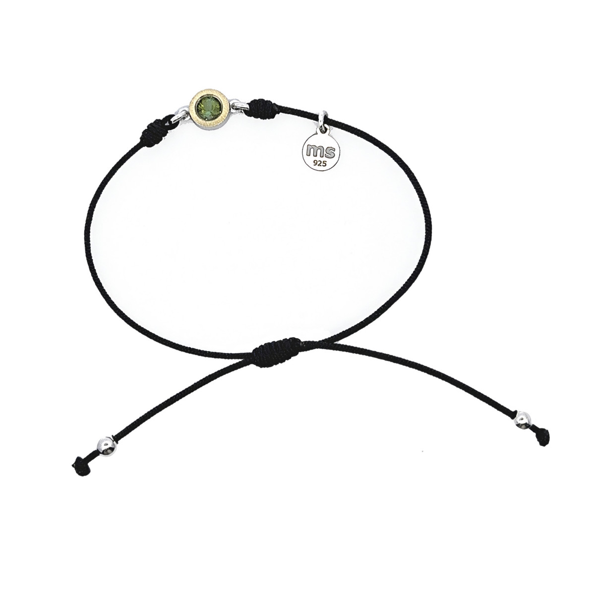 Pulsera de plata, oro y turmalina