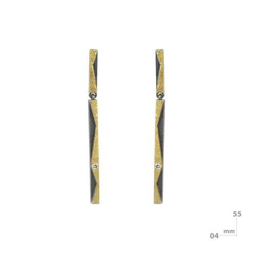 Arracades de plata, or i brillants