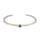 Silver, gold and topaz bracelet