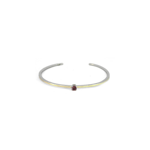 Silver, gold and tourmaline bracelet