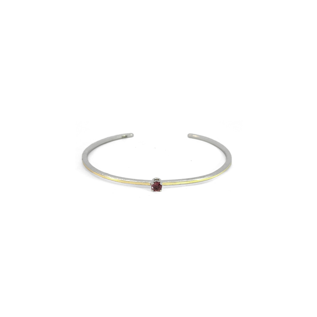 Silver, gold and tourmaline bracelet