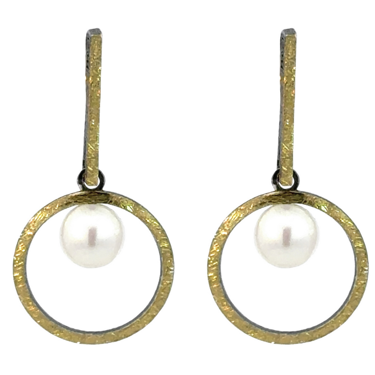 Arracades de plata, or i perla