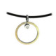 Silver, gold and diamond pendant