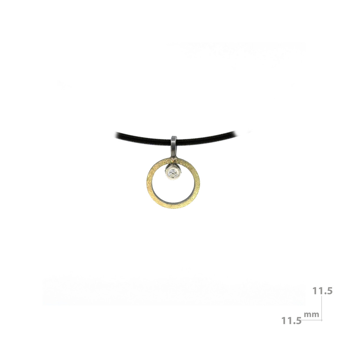 Silver, gold and diamond pendant