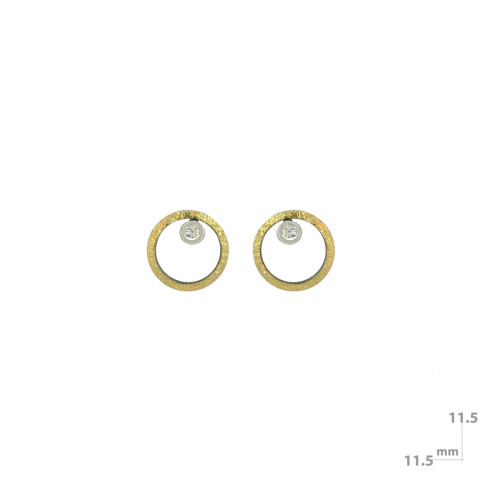 Arracades de plata, or i brillant