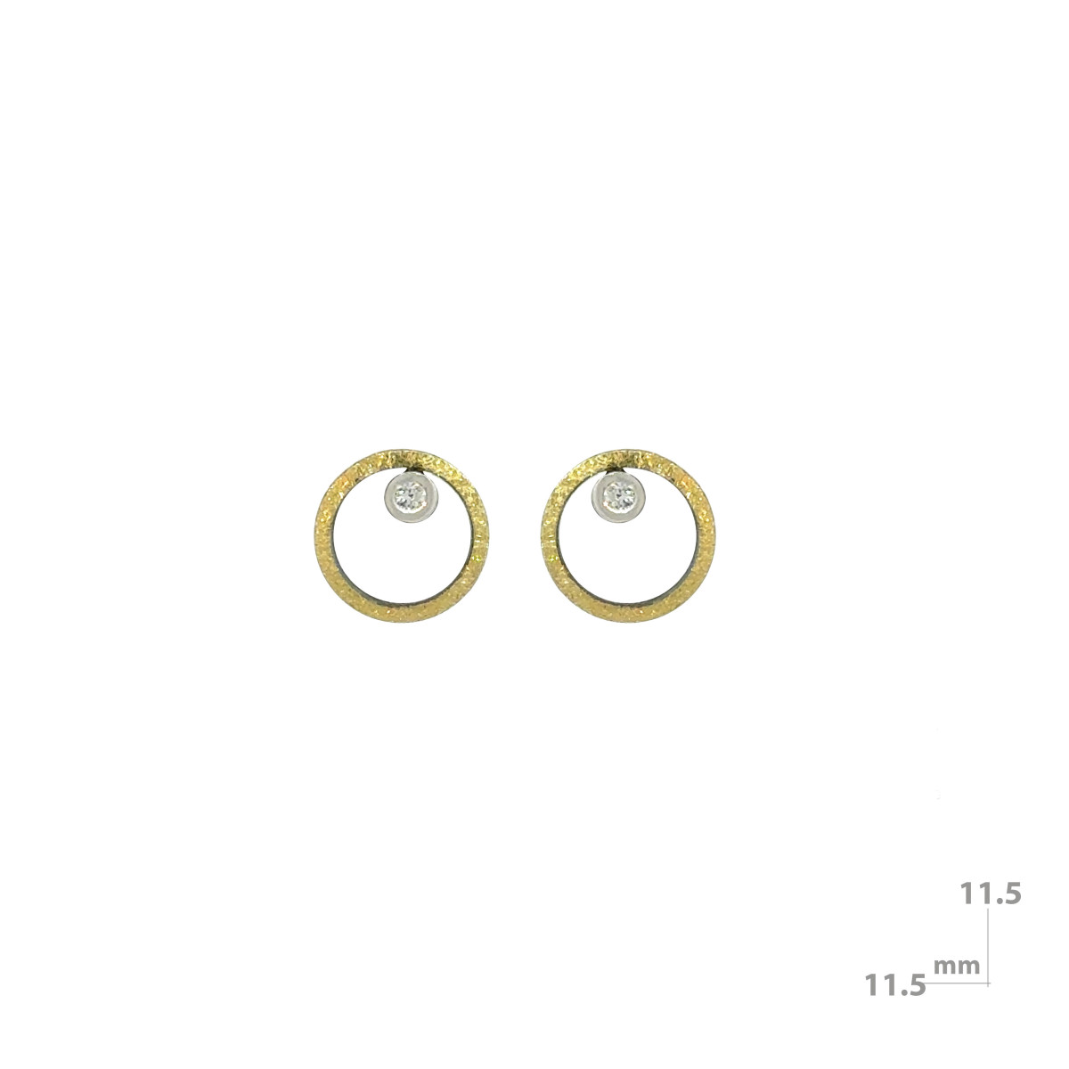 Silver, gold and brilliant earrings