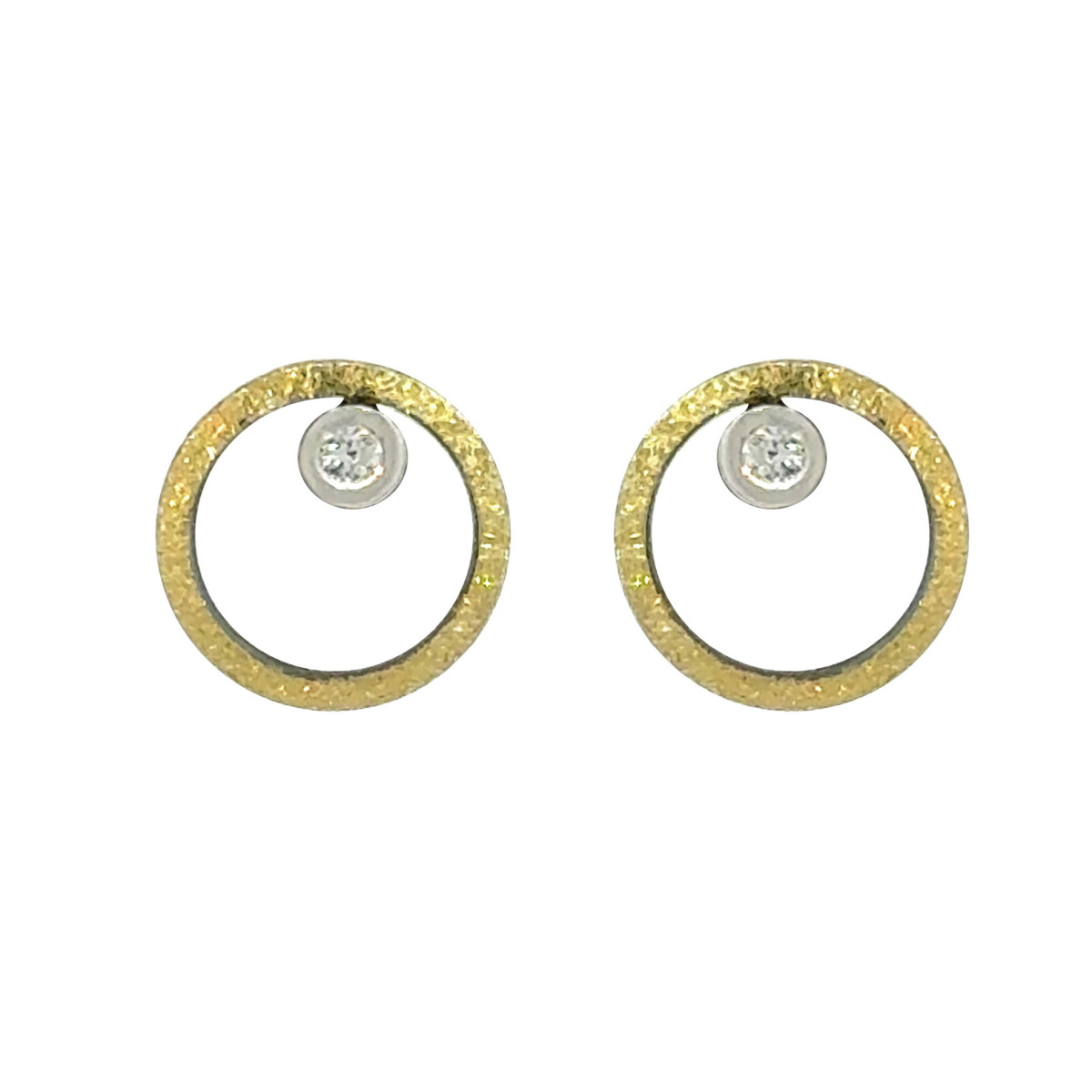 Silver, gold and brilliant earrings