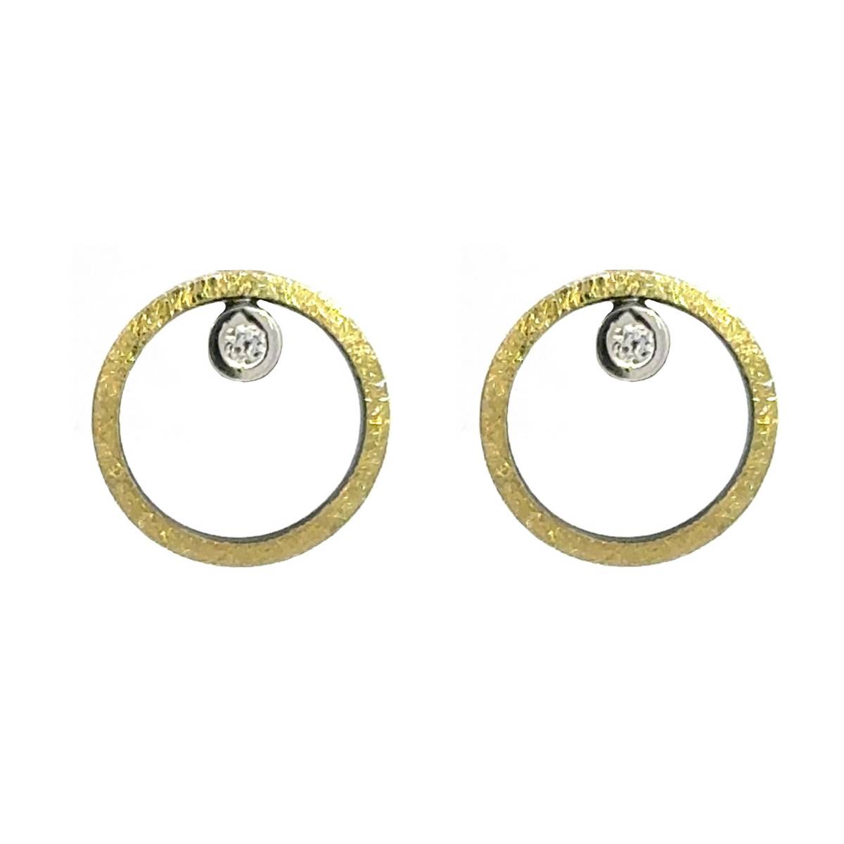 Silver, gold and brilliant earrings