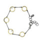 Silver, gold and diamond bracelet