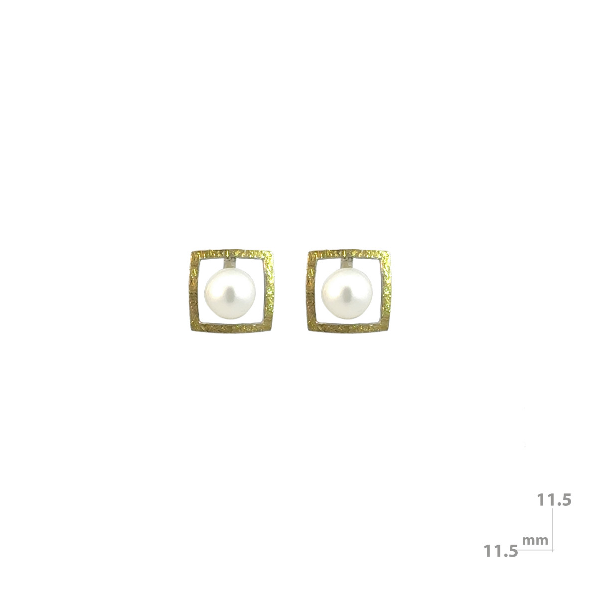 Silver, gold and cultured pearl earrings