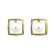 Silver, gold and cultured pearl earrings