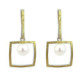 Silver, gold and cultured pearl earrings