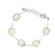 Silver, gold and cultured pearl bracelet
