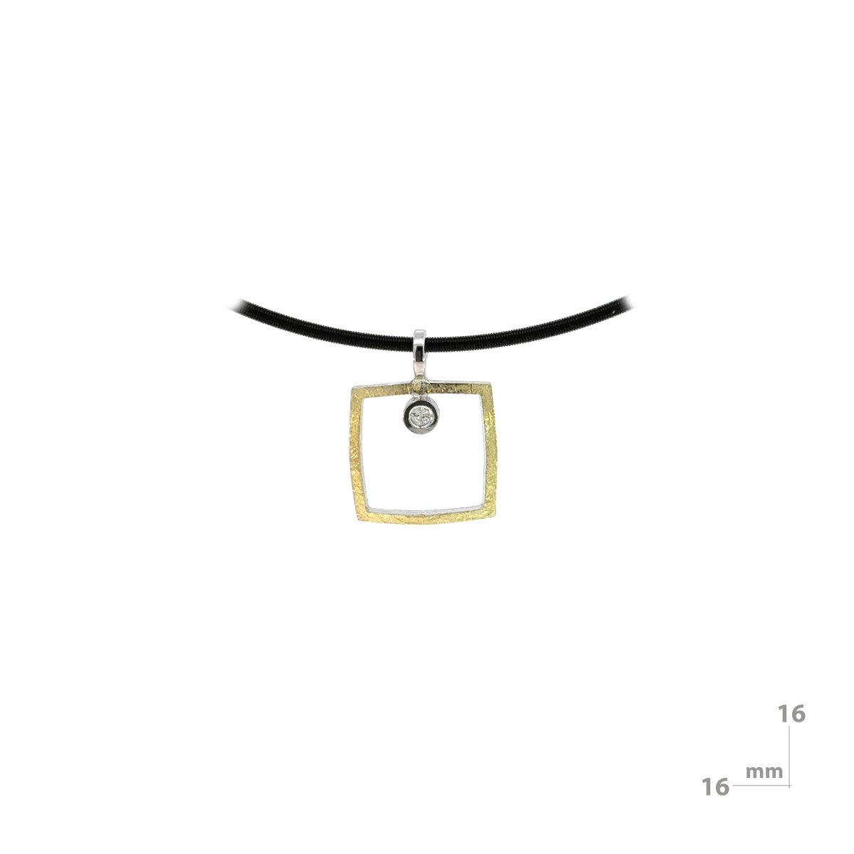 Silver, gold and diamond pendant
