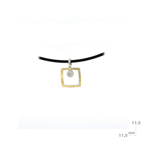 Penjoll de plata, or i brillant de 0.02ct