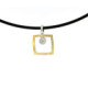 Silver, gold and diamond pendant