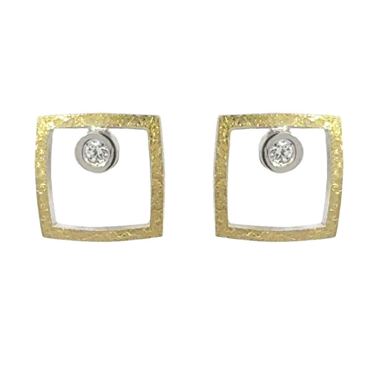 Silver, gold and brilliant earrings
