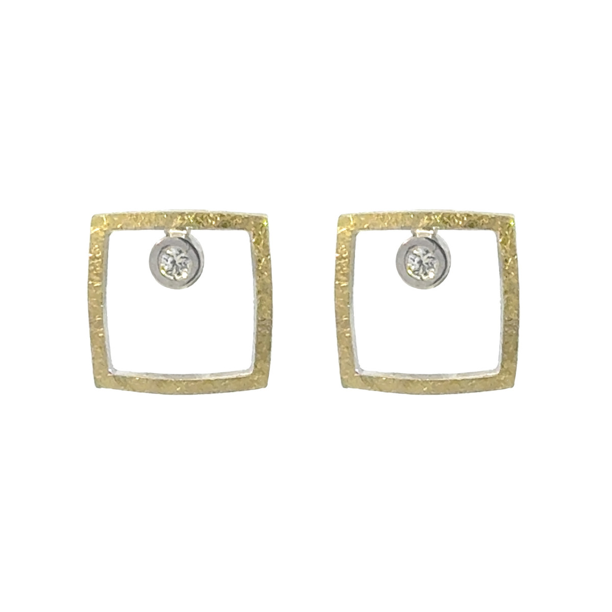 Silver, gold and brilliant earrings