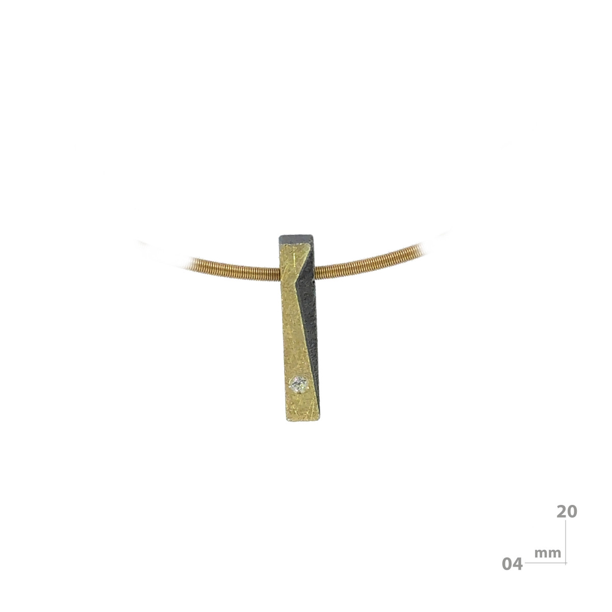 Silver, gold and diamond pendant