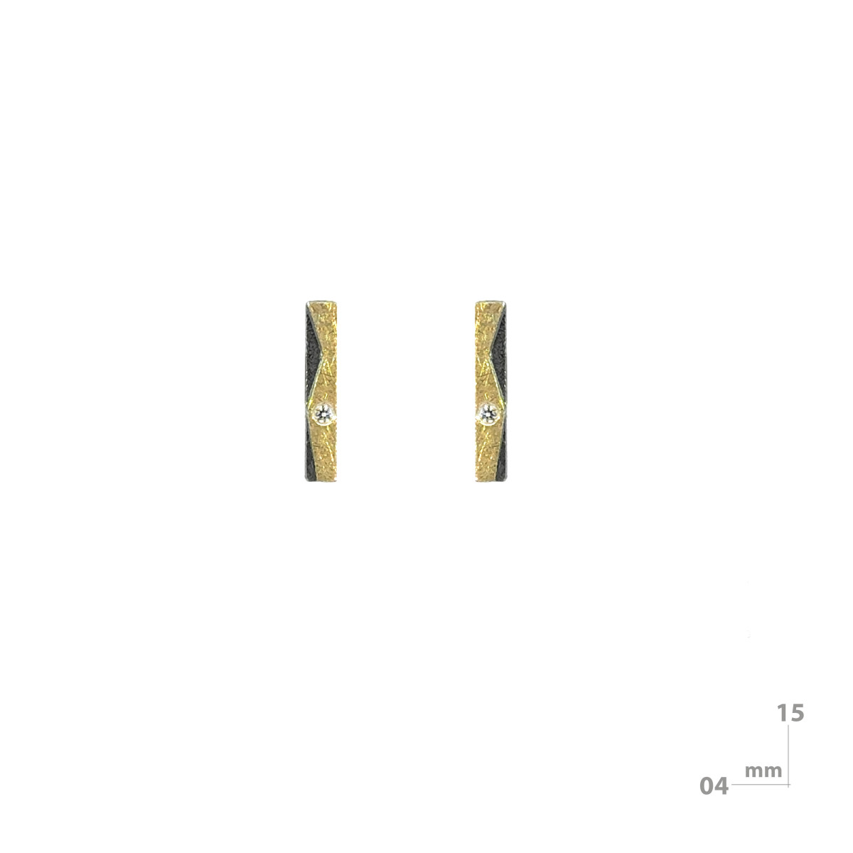 Silver, gold and brilliant earrings