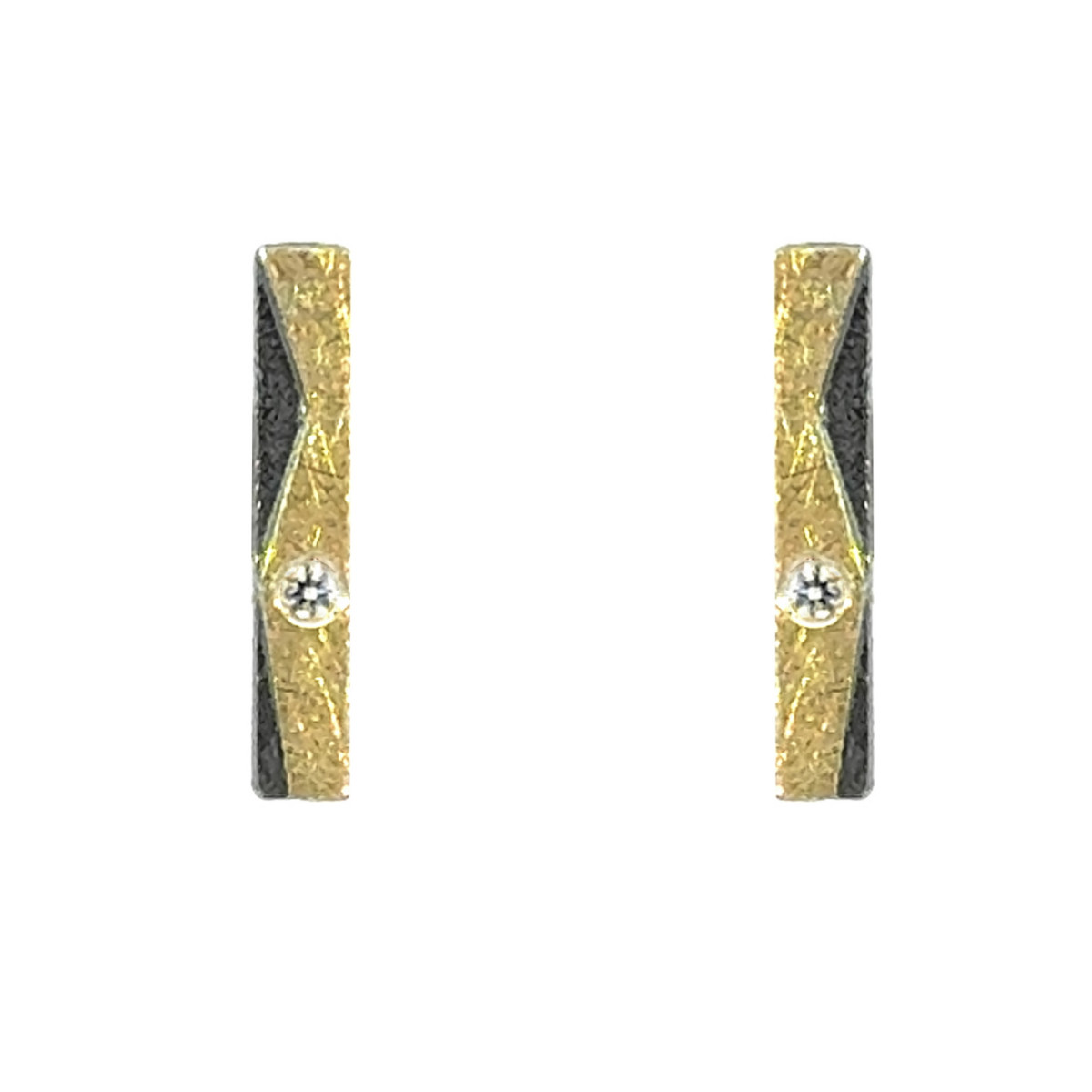 Silver, gold and brilliant earrings